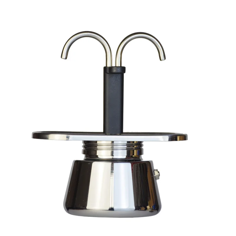Moka Pot Stove - หม้อต้มกาแฟขนาดเล็ก200มล. หม้อต้มกาแฟทำจากสเตนเลสหลอดคู่304กาต้มน้ำจากอิตาลีหม้อเอสเพรสโซแบบใช้มือหม้อใส่กาแฟ