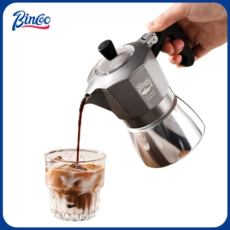 Moka Pot Stove - หม้อกาแฟโมก้าพอต Bincoo 2 ถ้วย แบบวาล์วคู่ ทำจากอลูมิเนียมอัลลอยด์