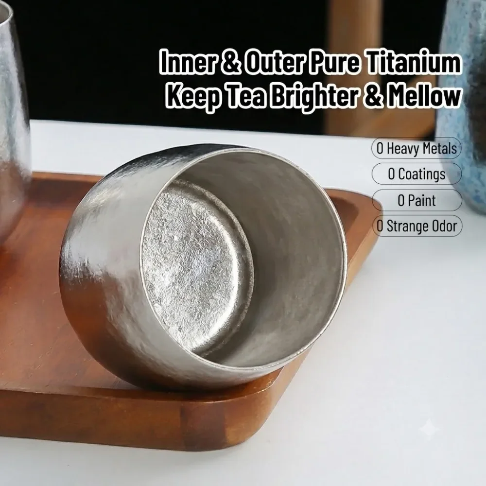 Xbloom Coffee Tea - แก้วกาแฟสองชั้นไทเทเนียมบริสุทธิ์ แก้วน้ำสำหรับดื่มที่บ้าน ที่ทำงาน แก้วชา แก้วเบียร์สุดหรู ความจุ