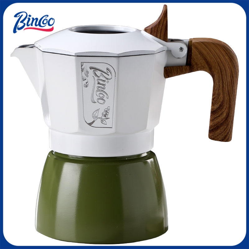 Moka Pot Stove - เครื่องชงกาแฟเอสเพรสโซแบบใช้แรงดันด้วยมือ Bincoo Professional แบบสองวาล์ว สำหรับใช้ในบ้าน ขนาดเล็ก