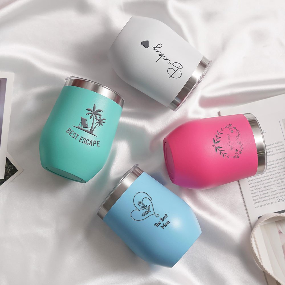 แก้วไวน์สแตนเลสทรงหัวใจพร้อมชื - Coffee Tea Name บทวิจารณ์และราคา
