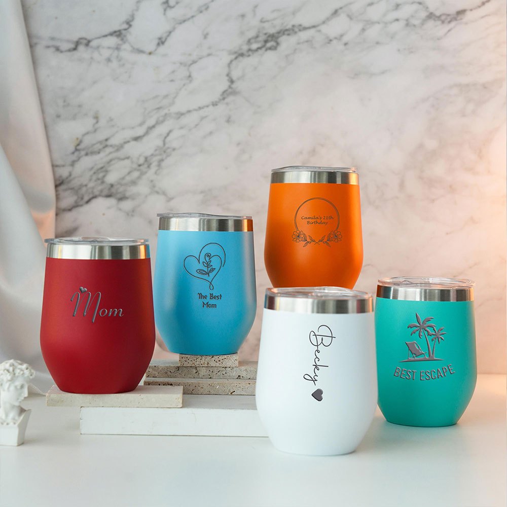 แก้วไวน์สแตนเลสทรงหัวใจพร้อมชื - Coffee Tea Name บทวิจารณ์และราคา