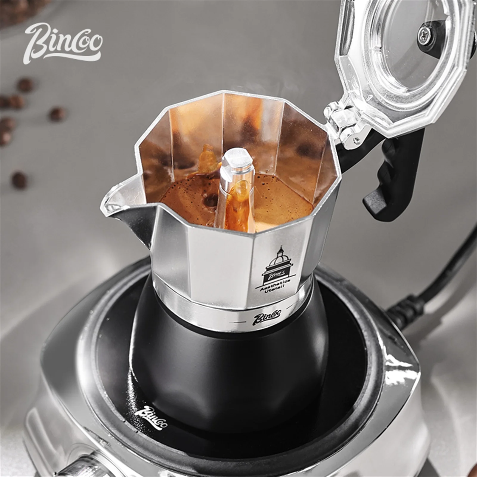 BINCOO วาล์วคู่ Moka Pot,Espre - Moka Pot Stove บทวิจารณ์และราคา