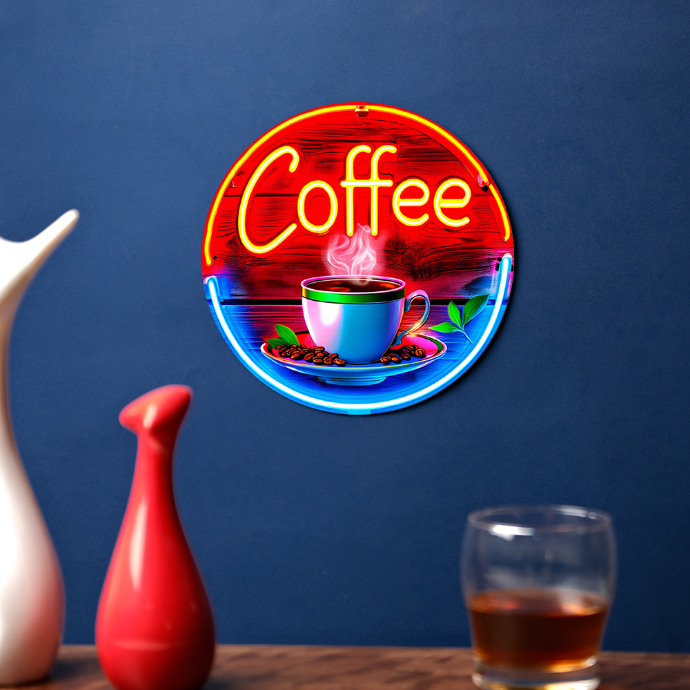 งานศิลปะติดผนังโลหะแบบแบน 2 มิ - Coffee Tea Name บทวิจารณ์และราคา
