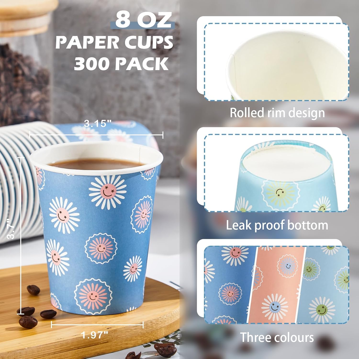 แพ็ค 300 ใบ แก้วกระดาษใช้แล้วท - Coffee Tea Images บทวิจารณ์และราคา