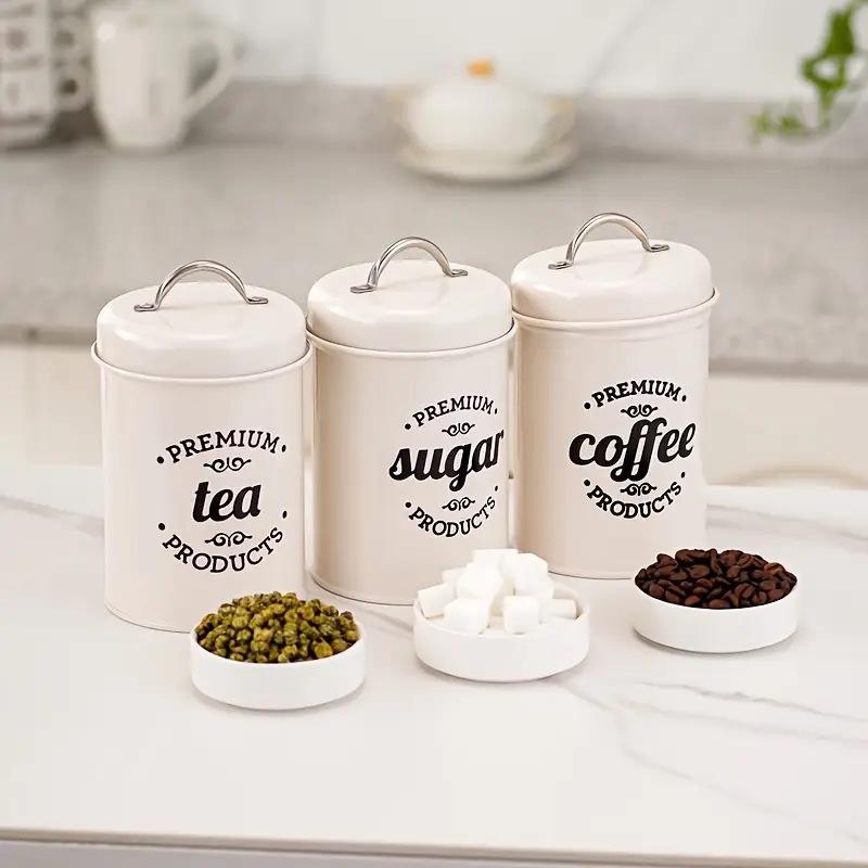 ชุดกระปุกโลหะทรงกลมสำหรับเก็บข - Coffee Tea Sugar บทวิจารณ์และราคา