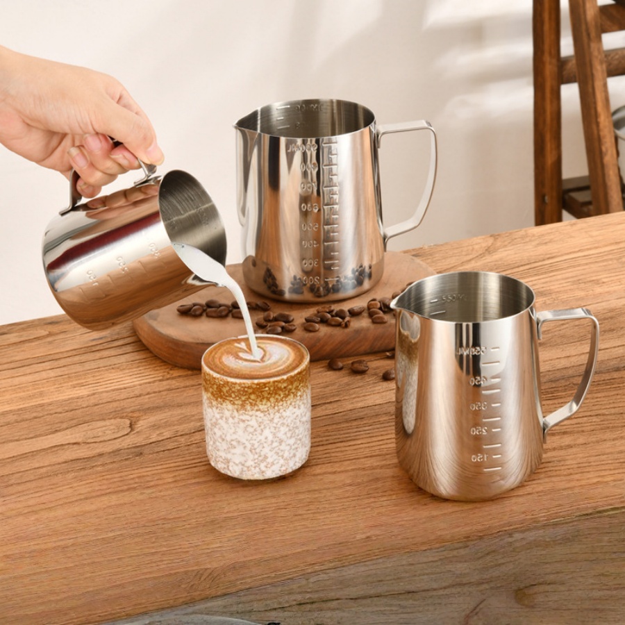 เหยือกตีฟองนม เหยือกสแตนเลสสำห - Barista Milk Jug บทวิจารณ์และราคา