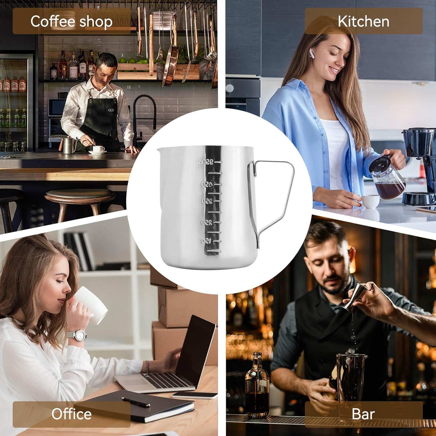 เหยือกตีฟองนม เหยือกสแตนเลสสำห - Barista Milk Jug บทวิจารณ์และราคา
