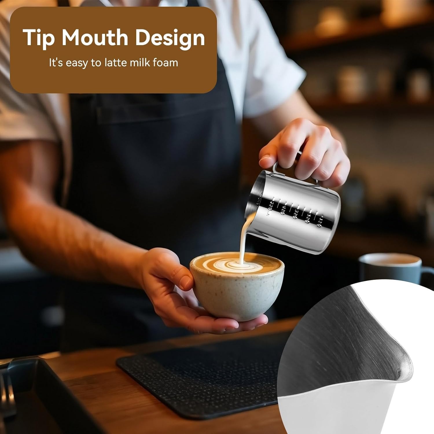 เหยือกตีฟองนม เหยือกสแตนเลสสำห - Barista Milk Jug บทวิจารณ์และราคา