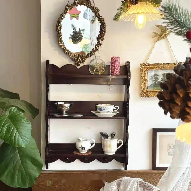 Retro ไม้ชั้นวางของโบราณชุดชาช - Coffee Tea Images บทวิจารณ์และราคา