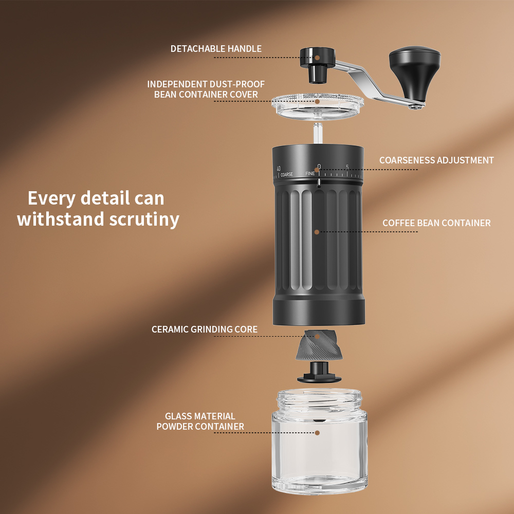 เครื่องบดกาแฟแบบมือหมุนพร้อมใบ - Burr Hand Grinder บทวิจารณ์และราคา